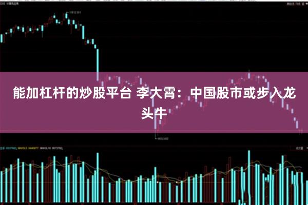 能加杠杆的炒股平台 李大霄：中国股市或步入龙头牛